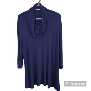 J.Jill Wearever Collection Navy Blue Cowl Neck Tunic Top Size 2X‎